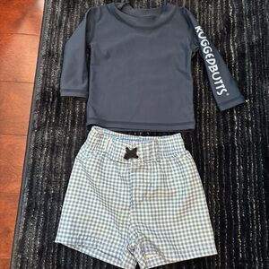 RuggedButts Rash Guard and Swim Trunks 3-6m